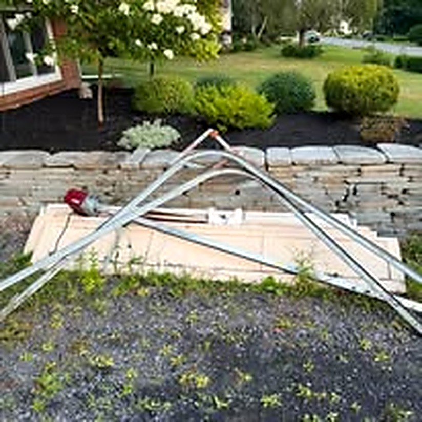 Outdoor metal shed frame removal