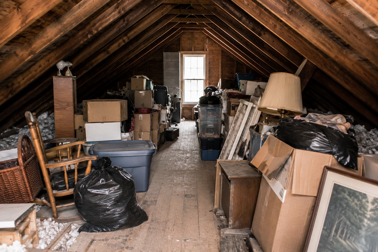 Attic cleanout and construction debris removal