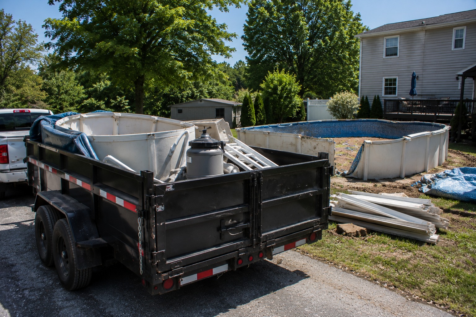 Above-ground pool and large item removal